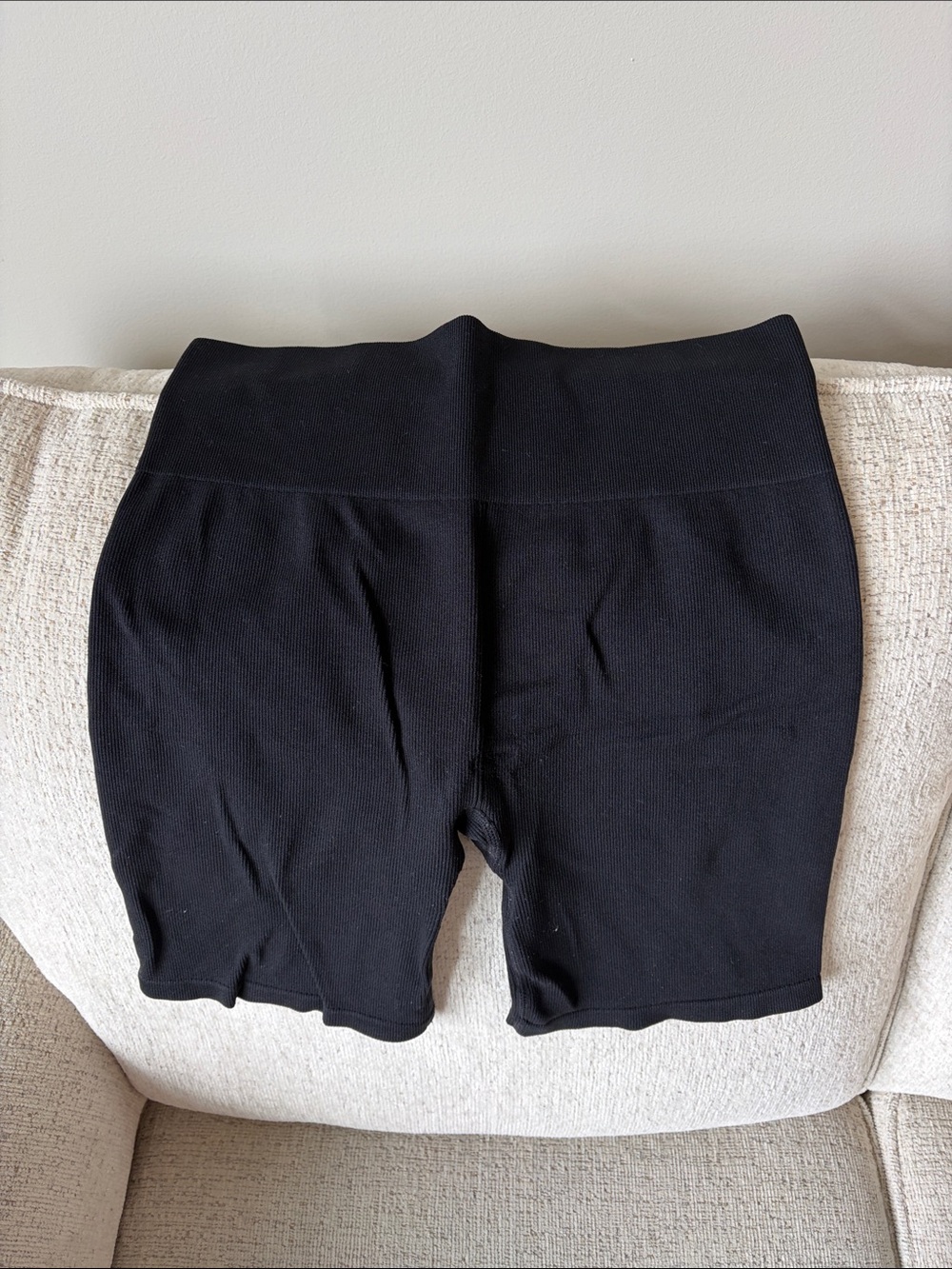 New Balance Black Ribbed High-Waist Bike Shorts